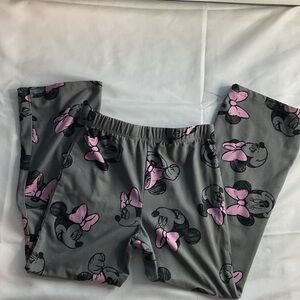 Disney Gray and Pink Minnie Mouse Leggings